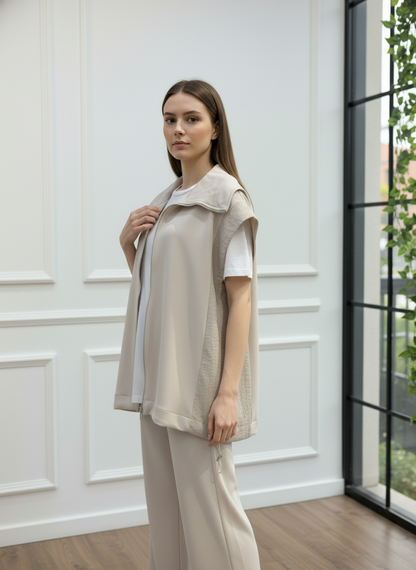 Omuzları Paraşüt Kumaş Detaylı Fermuarlı Takım