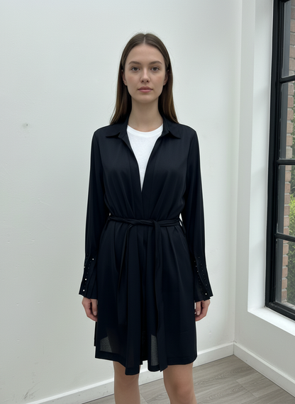 Kolları Taş İşlemeli Kemerli Kimono